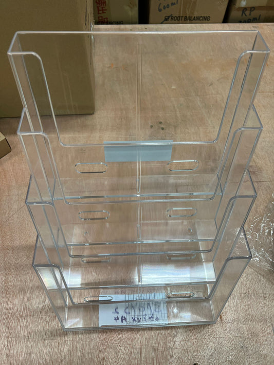 4-Tier A4 Portrait Acrylic Brochure Stand