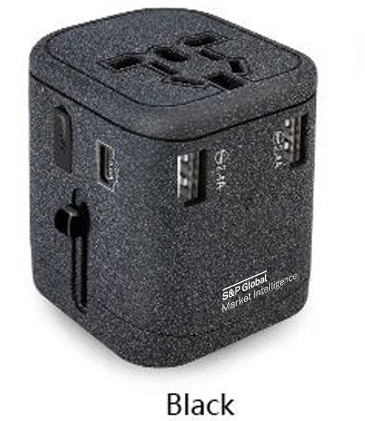 Premium Gift: Quad 3 USB Port Travel Adaptor Type C - Black (SPGMI Logo)